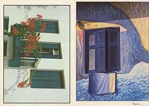 Greek Greece 2x Loud Blue Giant Window Towel Postcard s