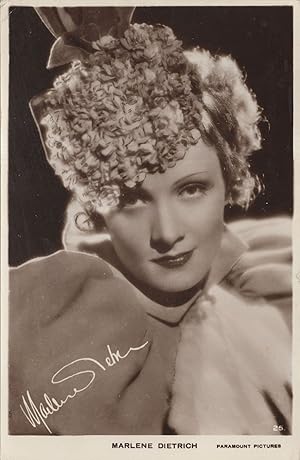 Marlene Dietrich WW2 Real Photo Hollywood Actress Signed Postcard