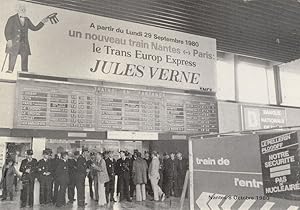 Jules Verne 1980 French Nantes Sign Train Timetable Postcard