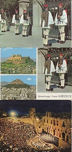 Athens Military Guard Guardia Theatre Concert 3x Greek Postcard s