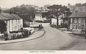 Esso Garage Petrol Station Perranwell Village Cornwall Old Postcard