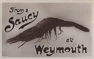 Saucy Weymouth Dorset Antique Fish Lobster Real Photo Postcard
