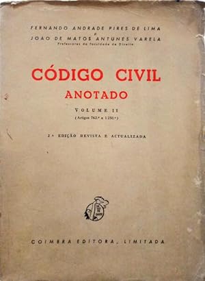 Seller image for CDIGO CIVIL ANOTADO, VOLUME II (ARTIGOS 762. A 1250.). [2. EDIO] for sale by Livraria Castro e Silva