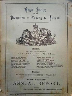 Seller image for SEVENTY-SEVENTH REPORT OF THE ROYAL SOCIETY FOR THE PREVENTION OF CRUELTY TO ANIMALS. for sale by Livraria Castro e Silva