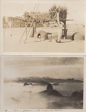 Rio De Janeiro Mist Fog Ladder Social History 2x Brazil Old Postcard s