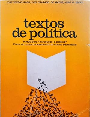 Seller image for TEXTOS DE POLTICA. for sale by Livraria Castro e Silva