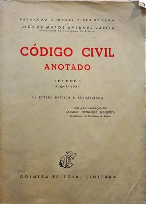 Seller image for CDIGO CIVIL ANOTADO, VOLUME I (ARTIGOS 1. A 761.). [3. EDIO] for sale by Livraria Castro e Silva