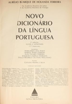 Seller image for NOVO DICIONRIO DA LNGUA PORTUGUESA. for sale by Livraria Castro e Silva