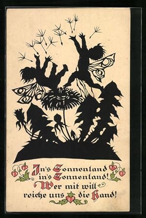 Image du vendeur pour Knstler-Ansichtskarte Georg Plischke: Elfen auf Lwenzahn mis en vente par Bartko-Reher