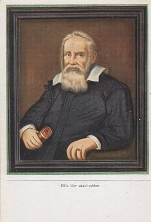 Galileo Galilei Astronomer Antique Rare Old Painting Cigarette Card