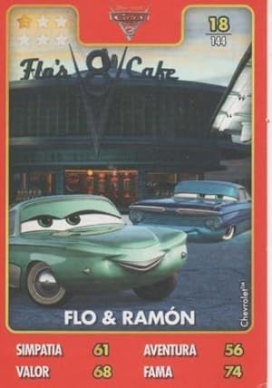 Cromo E001396: Trading Cards. Disney. Pixar. Cars nº 18, Flo y Ramón