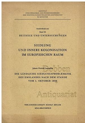 Bild des Verkufers fr Die lndliche Siedlungsproblematik des Emslandes nach dem Stande vom 1. Oktober 1956. zum Verkauf von Dobben-Antiquariat Dr. Volker Wendt