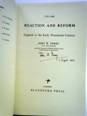 Imagen del vendedor de Reaction and Reform 1793-1868 England in the Early Nineteenth Century a la venta por World of Rare Books
