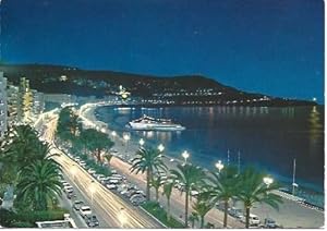 Bild des Verkufers fr POSTAL L01986: Paseo Maritimo de Niza, vista nocturna zum Verkauf von EL BOLETIN