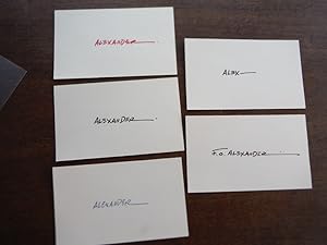 Seller image for 5 Autographs of Franklin Osborne Alexander. for sale by Imperial Books and Collectibles
