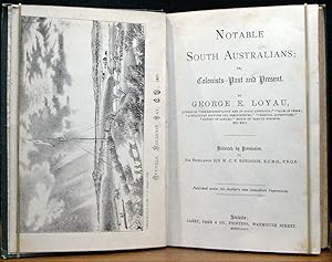 Image du vendeur pour NOTABLE SOUTH AUSTRALIANS.# Or Colonists - Past & Present. mis en vente par The Antique Bookshop & Curios (ANZAAB)