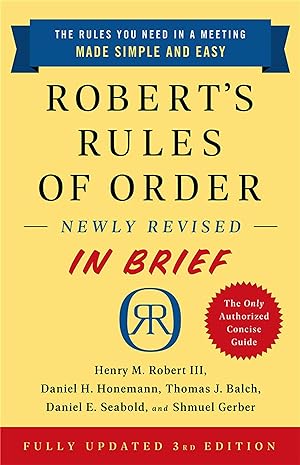 Bild des Verkufers fr Robert\ s Rules of Order Newly Revised in Brief, 3rd Edition zum Verkauf von moluna