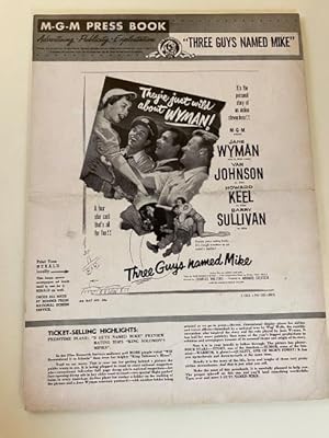 Three Guys Named Mike Pressbook 1951 Jane Wyman, Howard Keel, Van Johnson