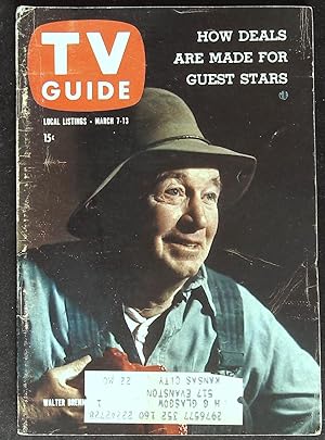 TV Guide March 7, 1959 Walter Brennan of "The Real McCoys"