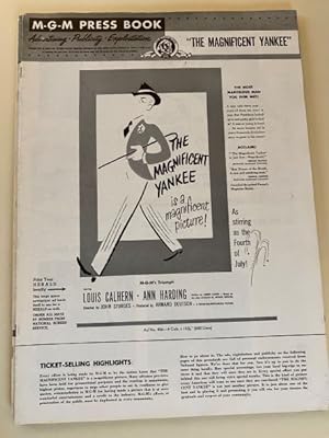 Bild des Verkufers fr The Magnificent Yankee Pressbook 1951 Louis Calhern, Ann Harding, Eduard Franz zum Verkauf von AcornBooksNH