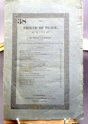 Imagen del vendedor de The Friend of Peace. No 2 Volume IV Issue Number 38. In Original wrappers a la venta por Colophon Books (UK)