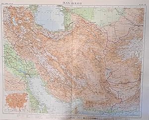 Map of 'Iran (Persia)', Plate 32 disbound from 1959 Mid-Century Times Atlas of the World, Volume ...
