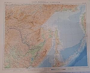 Seller image for Map of U.S.S.R. Khabarovsk, Vladivostok, Plate 40 disbound from 1959 Mid-Century Times Atlas of the World, Volume II, (South-West Asia & Russia) Scale 1: 5,000,000. Includes small part of Japan for sale by Bailgate Books Ltd