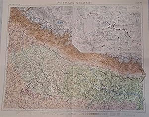 Map of 'India Plains' and 'Mt. Everest', Plate 30 disbound from 1959 Mid-Century Times Atlas of t...