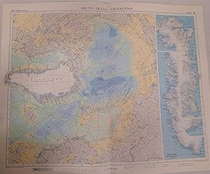 Map of Arctic Ocean Greenland, Plate 48 disbound from 1959 Mid-Century Times Atlas of the World, ...