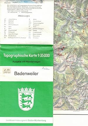 Image du vendeur pour Badenweiler (Topographische Karte 1 : 35.000 Ausgabe mit Wanderwegen) mis en vente par Paderbuch e.Kfm. Inh. Ralf R. Eichmann
