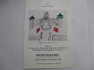 Immagine del venditore per David Hockney Drawings and Photographs of China Knoedler Gallery London 1982 private view Exhibition invite postcard venduto da ANARTIST