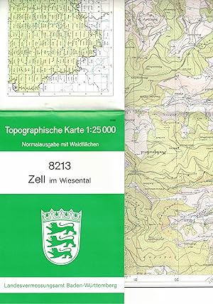 Image du vendeur pour Blatt 8213 Zell im Wiesental (Topographische Karte 1 : 25.000 Normalausgabe mit Waldflchen) mis en vente par Paderbuch e.Kfm. Inh. Ralf R. Eichmann