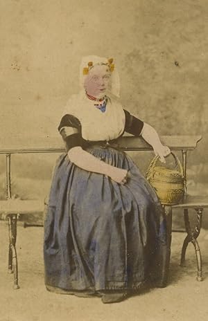 Netherlands Zelande Goes Traditional Costume Old small Cabinet Photo 1880