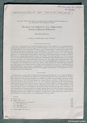 Seller image for Revision von Lathyrus L. sect. Lathyrostylis (Grieseb.) Bssler (Fabaceae). for sale by Antiquariat Lycaste
