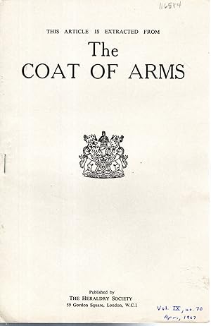 Seller image for Japanese Heraldry: A Study of Mon" The Coat of Arms: Volume IX, No. 70, April, 1967 for sale by Dorley House Books, Inc.