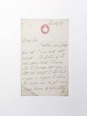 Bild des Verkufers fr An Original Handwritten Letter Signed by Sir Louis Mallet to Levi Leone zum Verkauf von Lasting Words Ltd