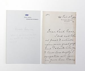 Seller image for An Original Hand Written Letter and Signed by Princess Beatrice Youngest Daughter of Queen Victoria Lord Cross. for sale by Lasting Words Ltd