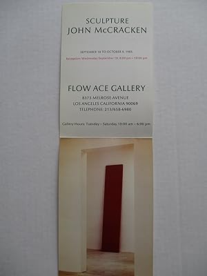 Seller image for John McCracken Sculpture Flow Ace Gallery 1985 Exhibition invite postcard for sale by ANARTIST