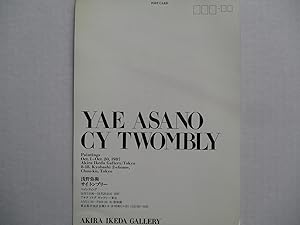 Bild des Verkufers fr Cy Twombly / Yae Asano Paintings Akira Ikeda Gallery 1987 Exhibition invite postcard zum Verkauf von ANARTIST