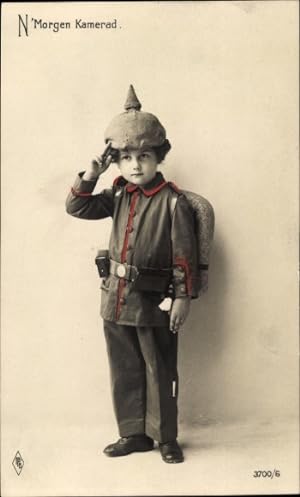 Ansichtskarte / Postkarte N' Morgen Kamerad, Junge in Soldatenuniform, PFB 3700/6