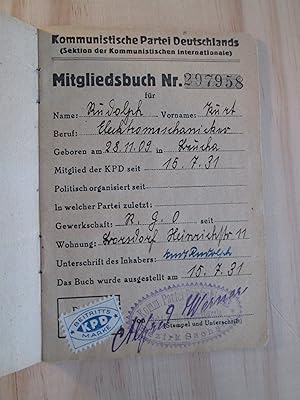 Mitgliedsbuch nr. 297958 [1931-1932]