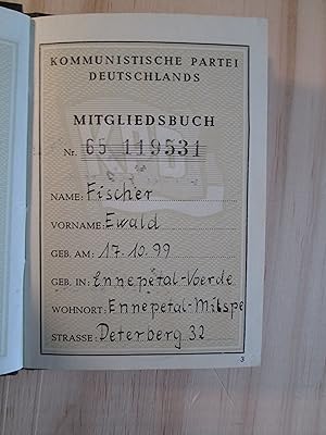 Mitgliedsbuch nr. 65 119531 [1954]