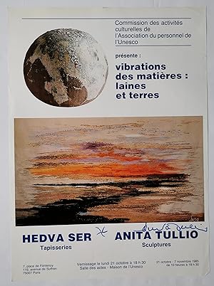 Affiche EXPOSITION "vibrations des matières : laines et terres" - par DEDVA SER et Anita TULLIO (...