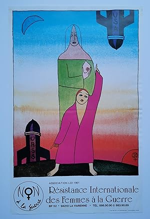 Bild des Verkufers fr Affiche - NON  la GUERRE - Rsistance Internationale des Femmes  la Guerre zum Verkauf von Liseronsblancs