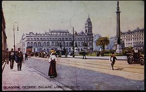 Seller image for Glasgow Vintage 1923 Postcard Geaorge Square for sale by Postcard Anoraks