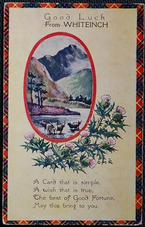 Whiteinch Scotland Good Luck Postcard