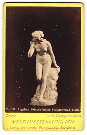 Bild des Verkufers fr Fotografie Wiener Photographen Association, Wien, Weltausstellung 1873, Statue Angelica Orlando furioso zum Verkauf von Bartko-Reher