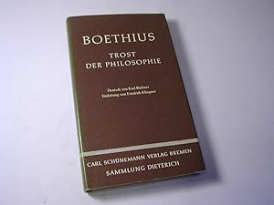 Immagine del venditore per Trost der Philosophie. Mit e. Einf. v. Friedrich Klingner / Sammlung Dieterich Bd. 33 venduto da Antiquariat Fuchseck