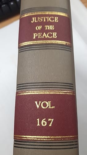 Image du vendeur pour The Justice of the Peace. Index. Vol. CLXVII mis en vente par Cambridge Rare Books