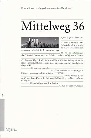 Seller image for Mittelweg 36. Zeitschrift des Hamburger Instituts fr Sozialforschung. Heft 2 / 2009. Wenn Stdte kreativ werden. for sale by Schrmann und Kiewning GbR